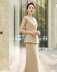 Set Áo Và Chân Váy Nữ Thái Tuấn Cổ Viền Ren Cao Cấp 14014L022