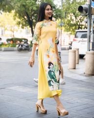 Chân Váy Nữ F2 Lụa Vàng - Không kèm áo