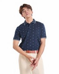 Áo Thun Nam F2 Xanh Họa Tiết