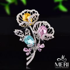 Cài Áo Nữ Meri Colorful Blossom