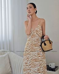 Đầm Linen Kem Nâu