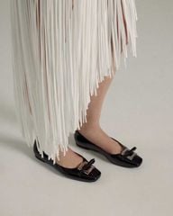 Giày Búp Bê Gwen Silver Buckle