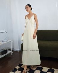 Đầm Linen Vàng Nhạt