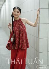 Set Áo Yếm Nữ Thái Tuấn Hoa Màu Đỏ 14006L032