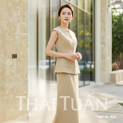 Set Áo Và Chân Váy Nữ Thái Tuấn Cổ Viền Ren Cao Cấp 14014L022