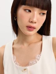 Áo Gilet Cổ Tròn Viền Ren