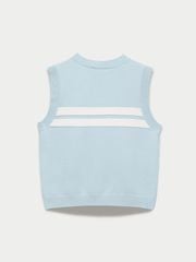 Áo Gilet Phối Sọc Đính Nơ