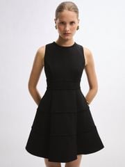 Đầm Ngắn Dáng Xòe Phối Tầng