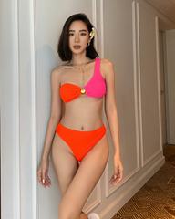Bộ Đồ Bơi Hai Mảnh Nổi Bật Dành Cho Nữ Phối Vải Thời Thượng Quyến Rũ Coral Lips Miley Lingerie