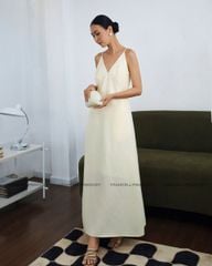 Đầm Linen Vàng Nhạt