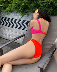 Bộ Đồ Bơi Hai Mảnh Nổi Bật Dành Cho Nữ Phối Vải Thời Thượng Quyến Rũ Coral Lips Miley Lingerie