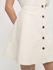 Đầm Sơ Mi Tay Phồng 100% Cotton