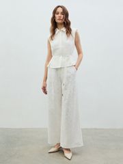 Áo Sơ Mi Phối Ren Thắt Eo