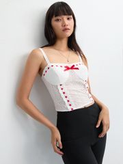 Áo 2 Dây Phối Ren Đính Nơ