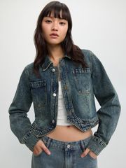 Áo Khoác Jeans Croptop