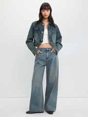 Áo Khoác Jeans Croptop