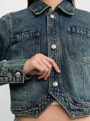 Áo Khoác Jeans Croptop