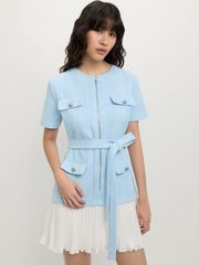 Đầm Dạ Phối Chân Váy Dập Li