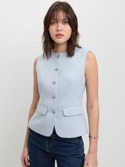 Áo Khoác Dạ Phối Khuy Kim Loại