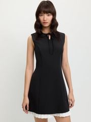 Đầm Ngắn Phối Chân Váy Trắng Dập Li