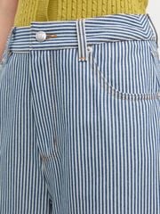 Quần Jeans Ống Cong Kẻ Sọc