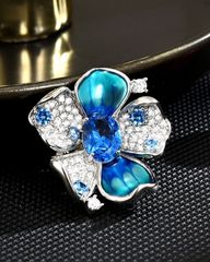 Cài Áo Azure Flower