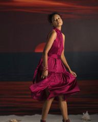 Đầm Nữ F2 Lụa Hồng Tím Summer Get Away