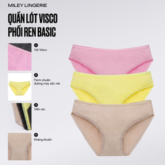 Combo 3 Quần Lót Nữ Modal Visco Phối Ren Basic