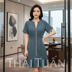 Đầm Nữ Thái Tuấn Họa Tiết 1M157