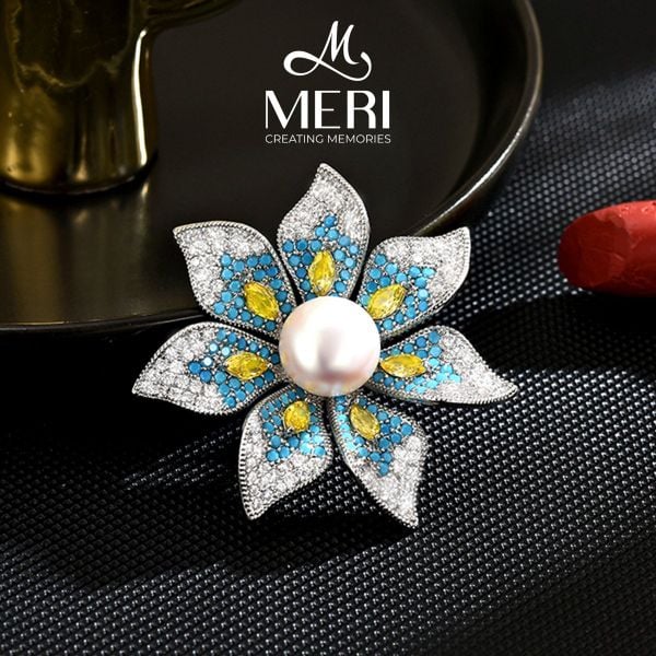 Cài Áo Nữ MERI Blue Blossom