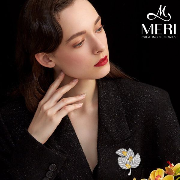 Cài Áo Nữ MERI Silver Leaf