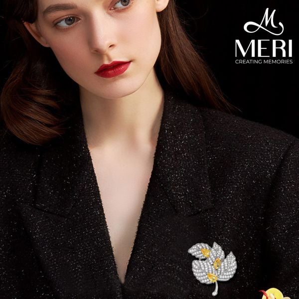 Cài Áo Nữ MERI Silver Leaf