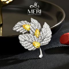 Cài Áo Nữ MERI Silver Leaf
