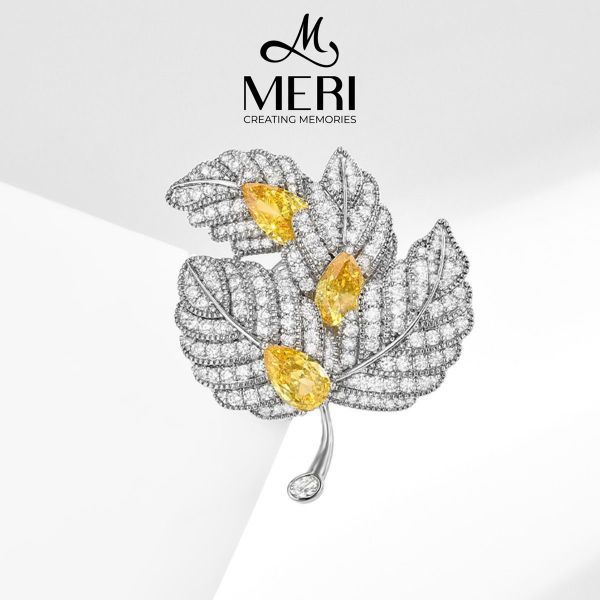 Cài Áo Nữ MERI Silver Leaf