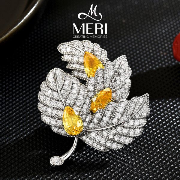 Cài Áo Nữ MERI Silver Leaf