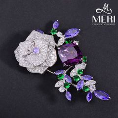 Cài Áo Nữ MERI Violet Camellia