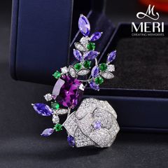 Cài Áo Nữ MERI Violet Camellia