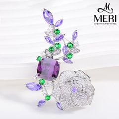 Cài Áo Nữ MERI Violet Camellia