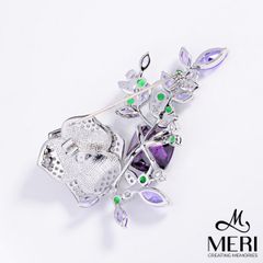 Cài Áo Nữ MERI Violet Camellia