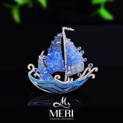 Cài Áo Nữ MERI Blue Sailboat