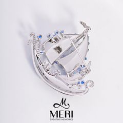 Cài Áo Nữ MERI Blue Sailboat
