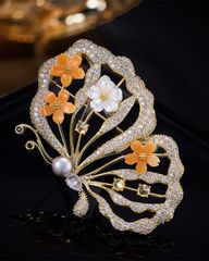 Cài Áo Floral Wings