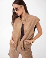 Áo Khoác Gilet Cổ Trụ