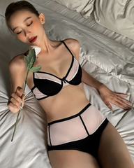 Bộ Đồ Lót Nữ Miley Phối Lưới Sexy Có Gọng Không Mút Vải Sợi Thiên Nhiên Cao Cấp Bamboo