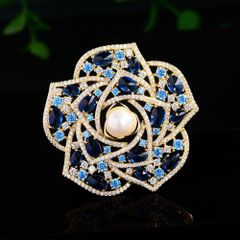 Cài Áo Nữ Meri Blue Camellia