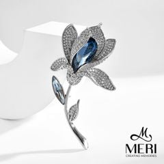 Cài Áo Nữ Meri Blue Flora