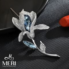 Cài Áo Nữ Meri Blue Flora