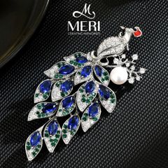 Cài Áo Nữ Meri Azure Peacock