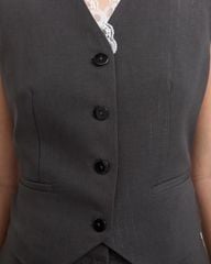 Áo Gilet Cổ Viền Ren