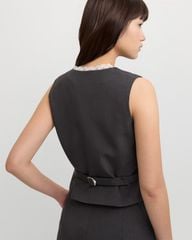 Áo Gilet Cổ Viền Ren